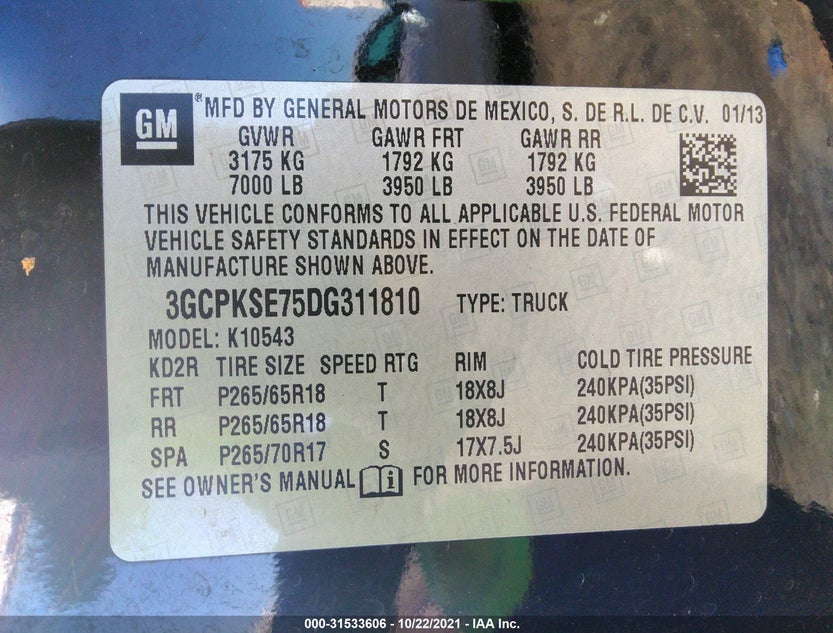 3GCPKSE75DG311810