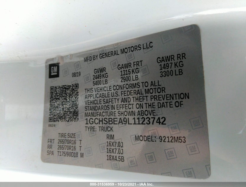 1GCHSBEA9L1123742
