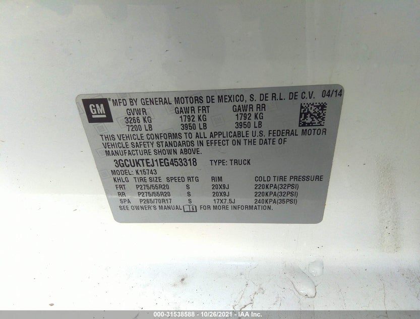 3GCUKTEJ1EG453318