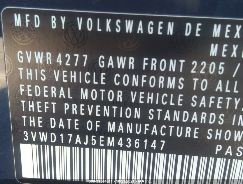 3VWD17AJ5EM436147