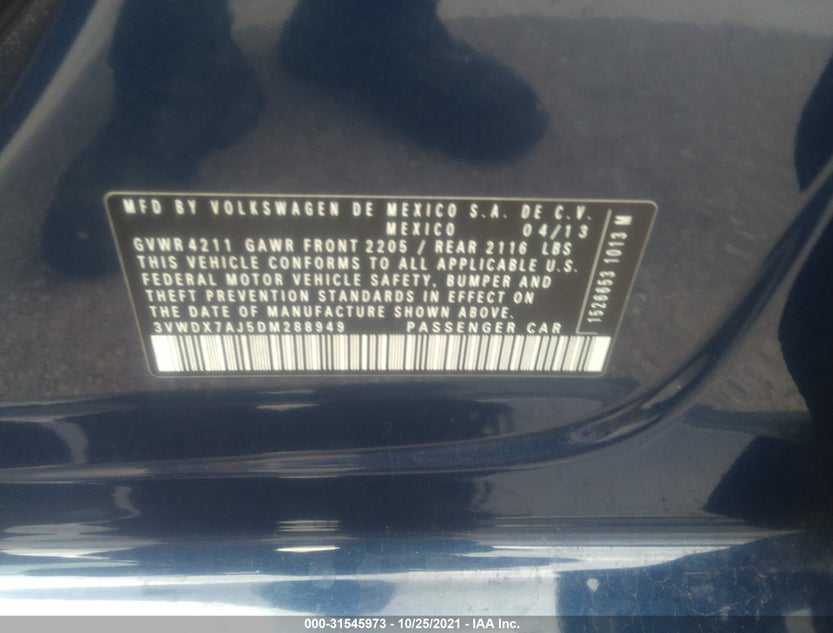 3VWDX7AJ5DM288949