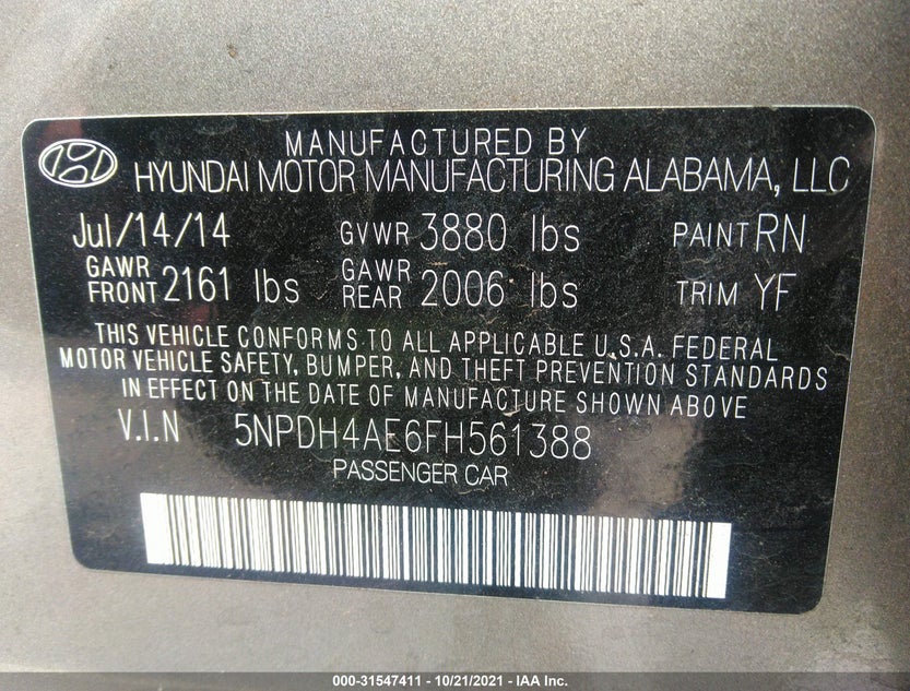 5NPDH4AE6FH561388