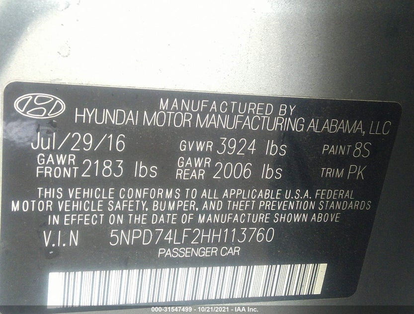 5NPD74LF2HH113760