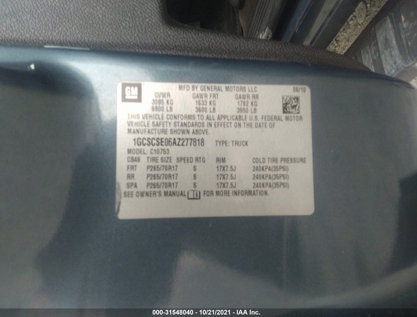 1GCSCSE06AZ277818