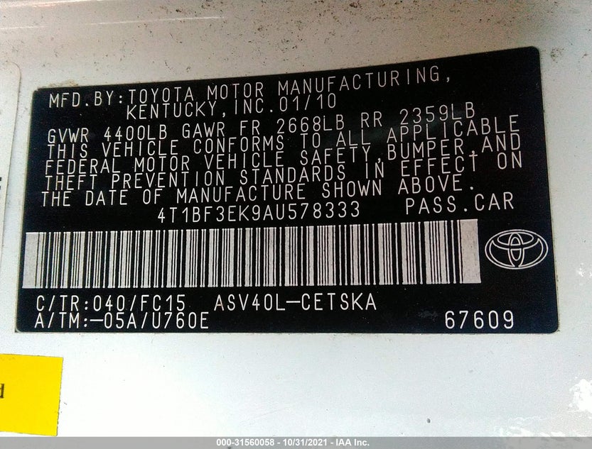 4T1BF3EK9AU578333
