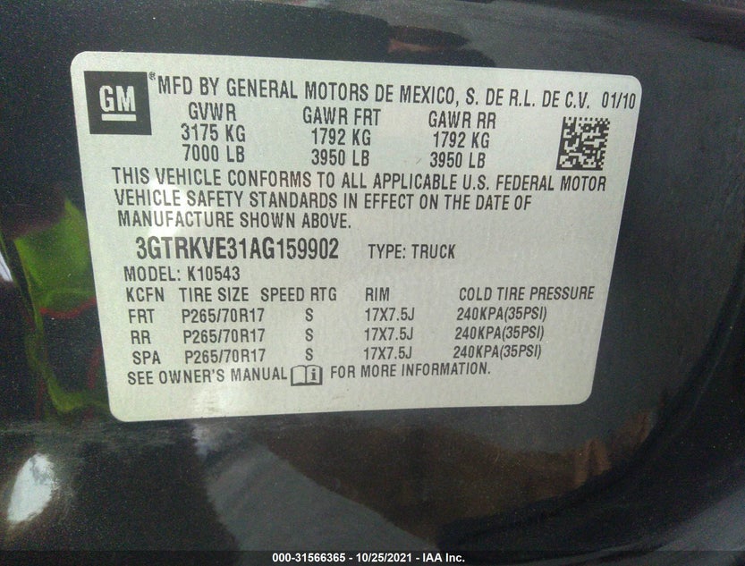 3GTRKVE31AG159902