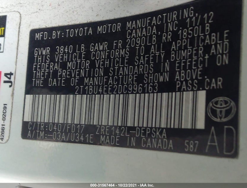 2T1BU4EE2DC996163