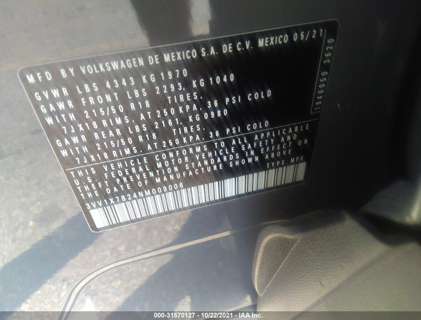 3VV1X7B24NM009006