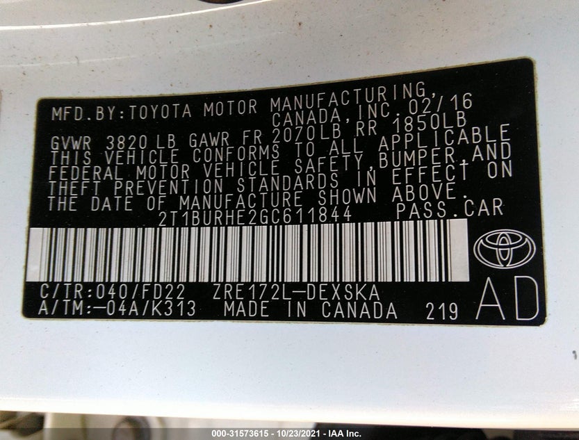 2T1BURHE2GC611844