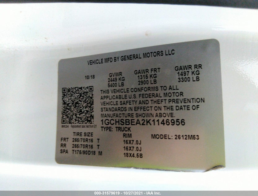 1GCHSBEA2K1146956