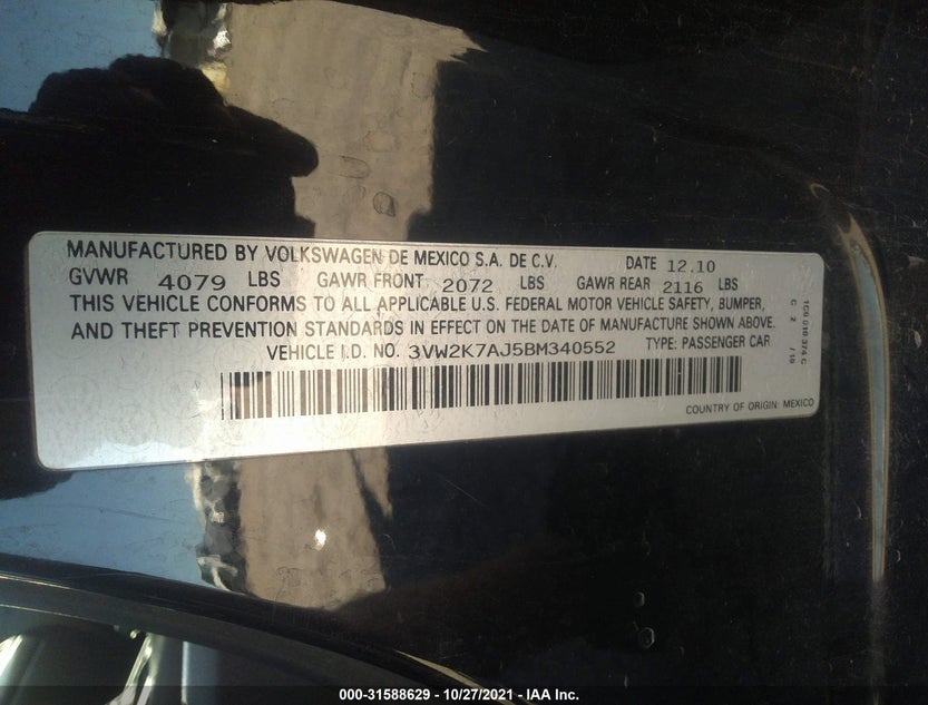 3VW2K7AJ5BM340552