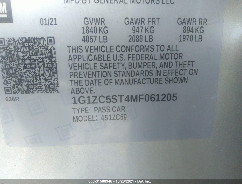 1G1ZC5ST4MF061205