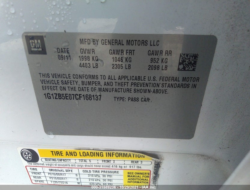 1G1ZB5E07CF168137
