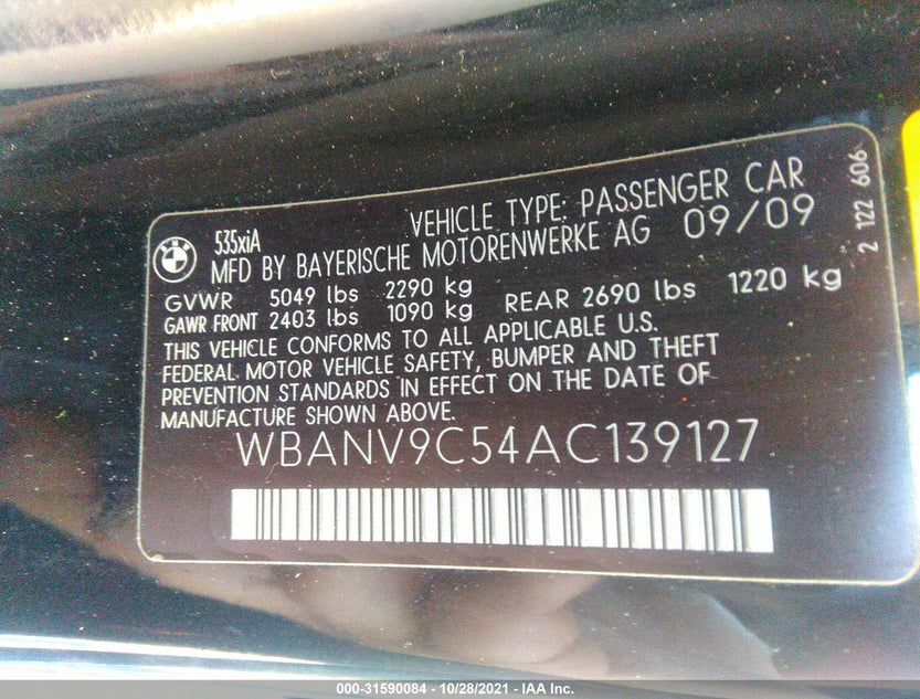 WBANV9C54AC139127