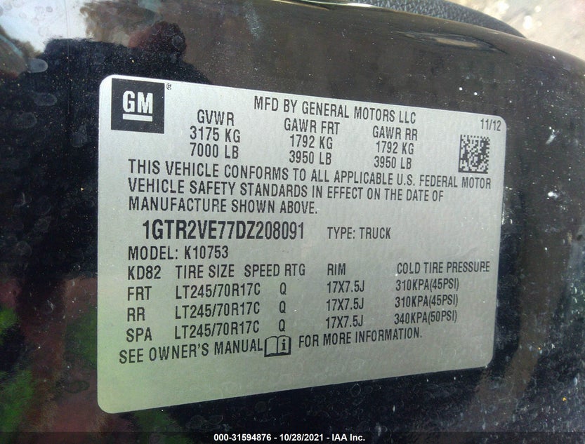 1GTR2VE77DZ208091