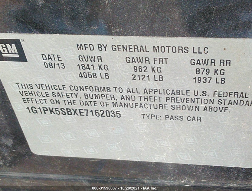 1G1PK5SBXE7162035
