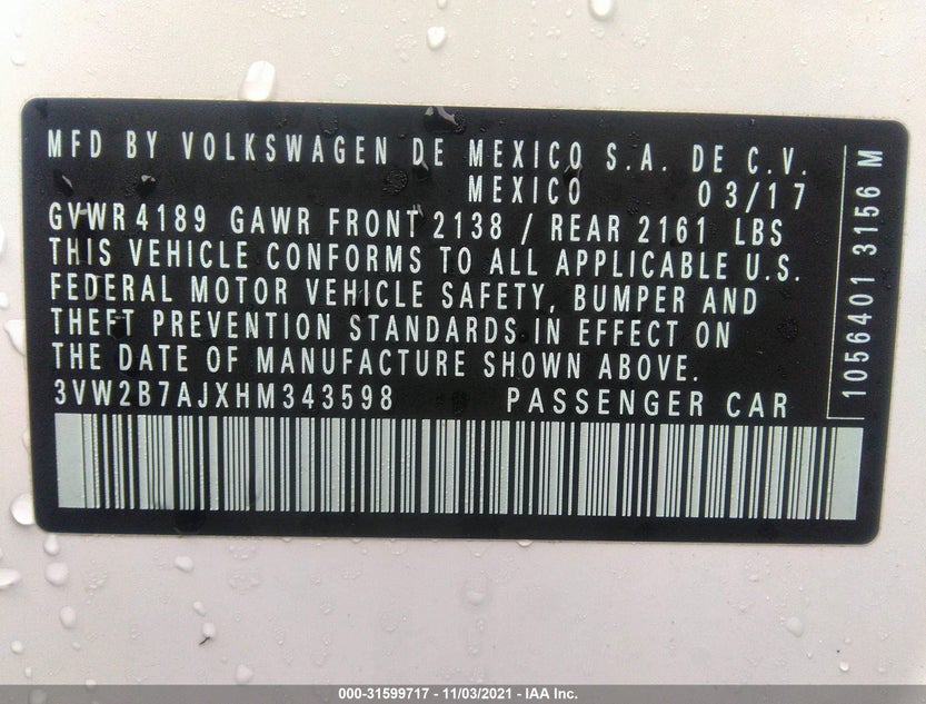 3VW2B7AJXHM343598