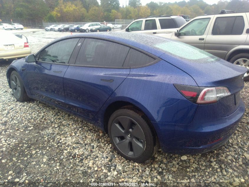 2021 Tesla Model 3 Standard Range Plus Rear-Wheel Drive VIN: 5YJ3E1EA4MF859458 Lot: 31605391