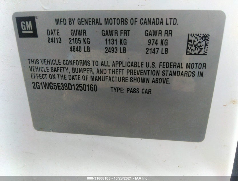 2G1WG5E38D1250160