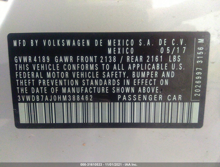 3VWDB7AJ0HM388462
