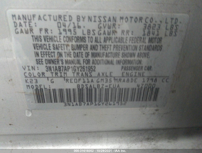 3N1AB7AP1GY261952