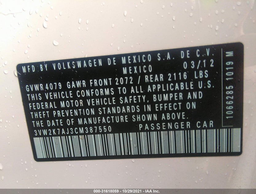 3VW2K7AJ3CM387550