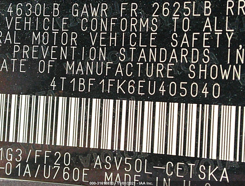 4T1BF1FK6EU405040