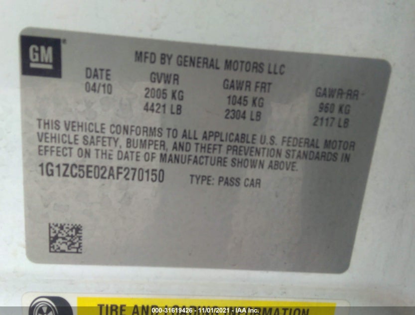 1G1ZC5E02AF270150