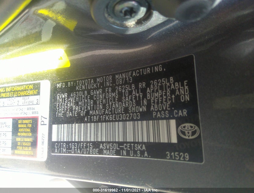 4T1BF1FK6EU302703