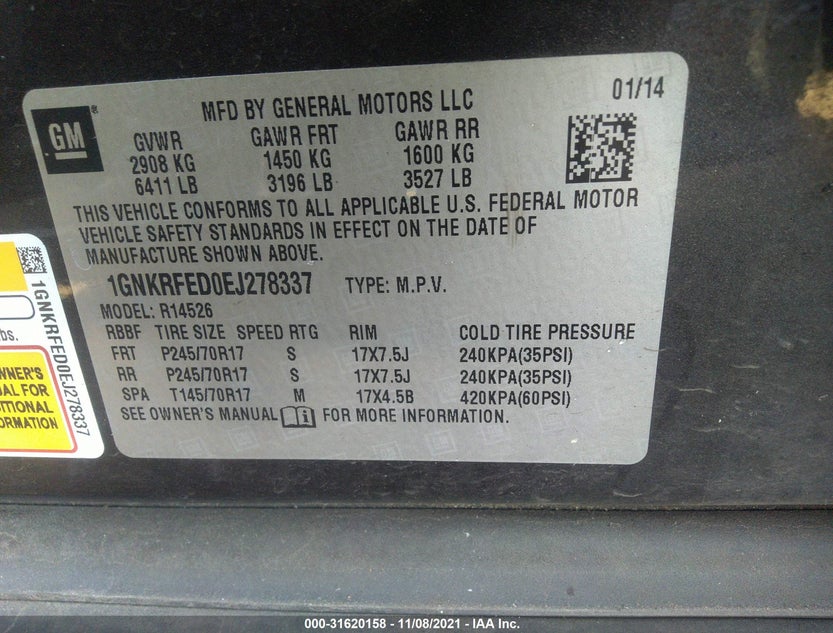1GNKRFED0EJ278337