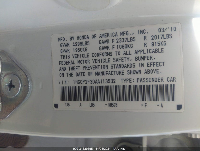 1HGCP2F30AA113532