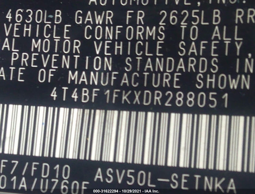 4T4BF1FKXDR288051