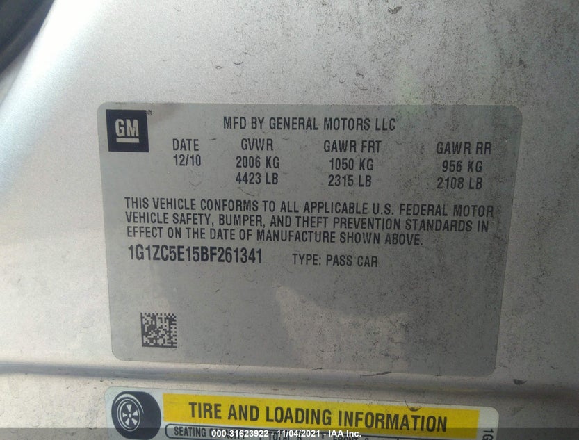 1G1ZC5E15BF261341