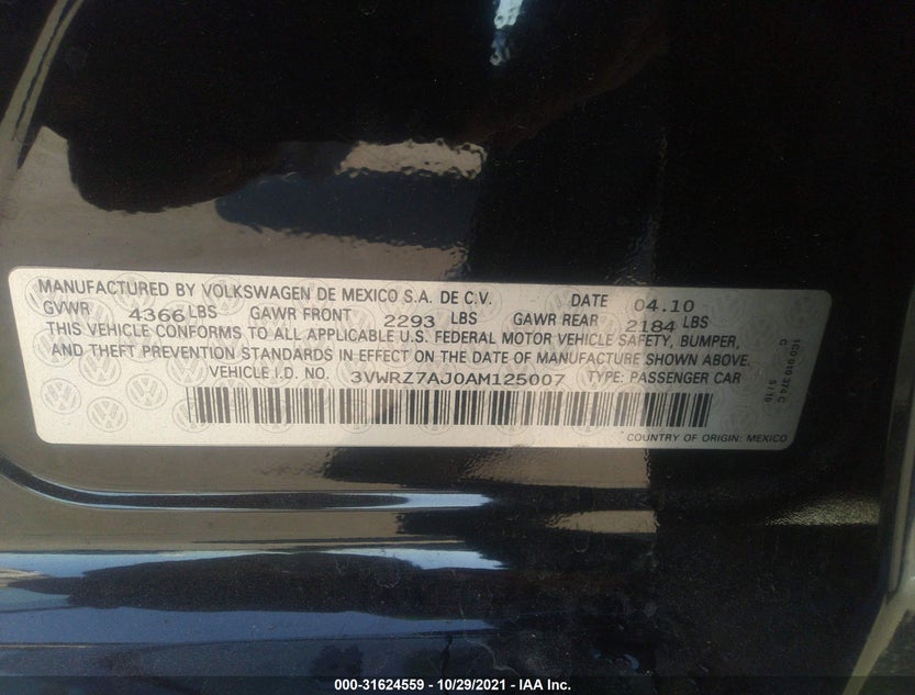 3VWRZ7AJ0AM125007