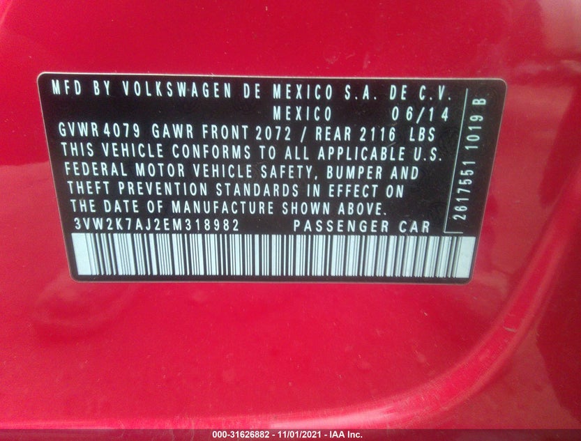 3VW2K7AJ2EM318982