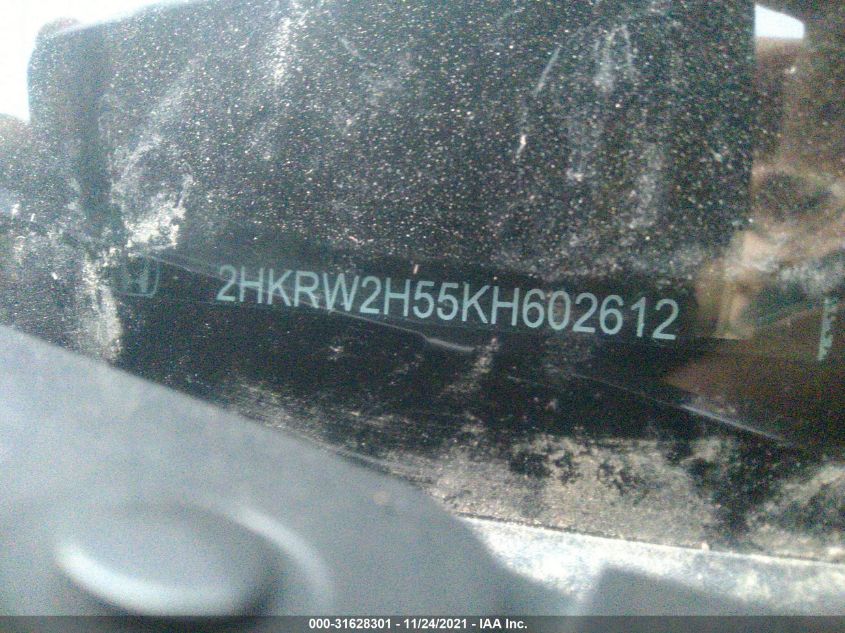 2019 Honda Cr-V Ex VIN: 2HKRW2H55KH602612 Lot: 31628301