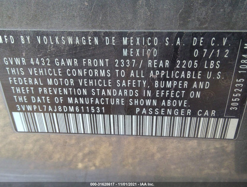 3VWPL7AJ8DM611531