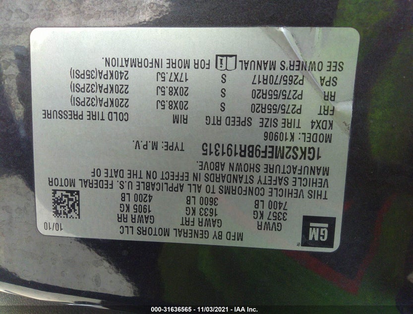 1GKS2MEF9BR191315