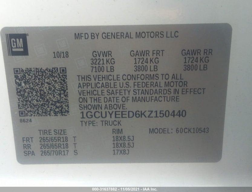 1GCUYEED6KZ150440