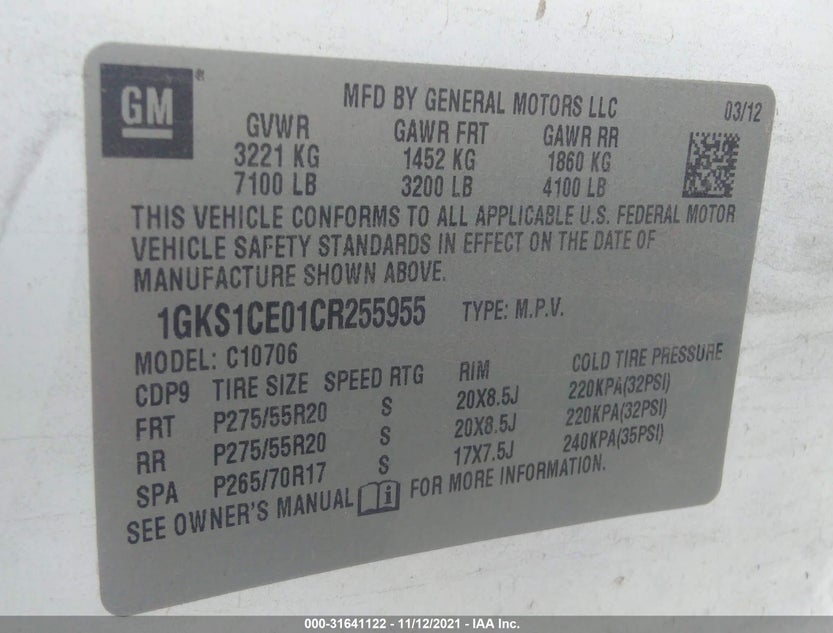 1GKS1CE01CR255955