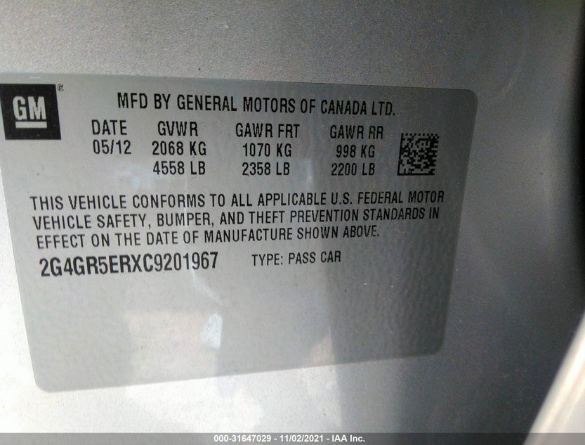 2G4GR5ERXC9201967