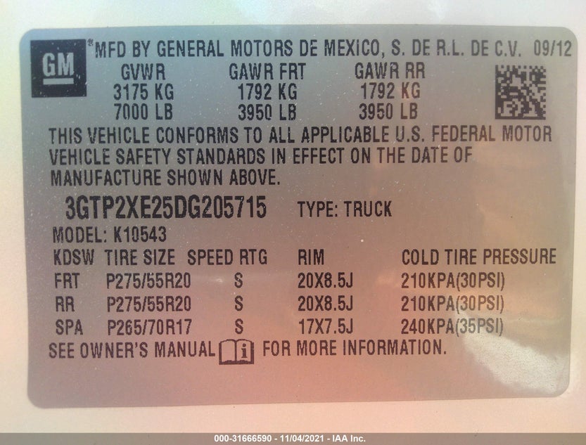 3GTP2XE25DG205715
