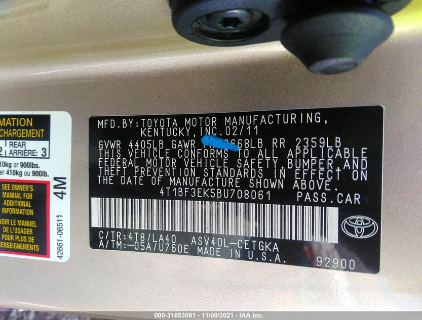 4T1BF3EK5BU708061