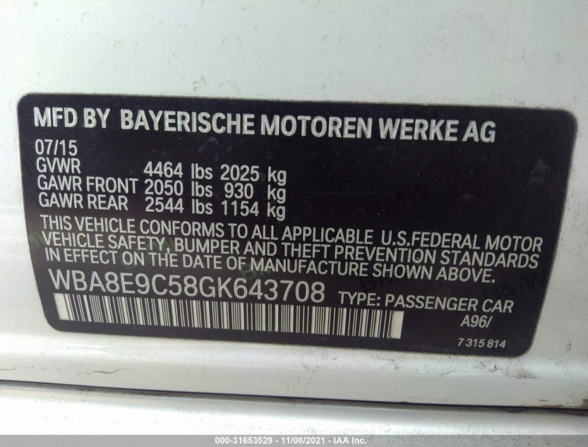 WBA8E9C58GK643708