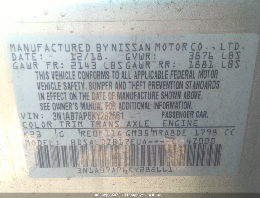3N1AB7AP6KY282661