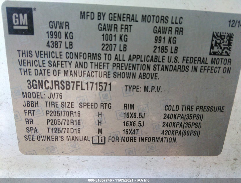 3GNCJRSB7FL171571