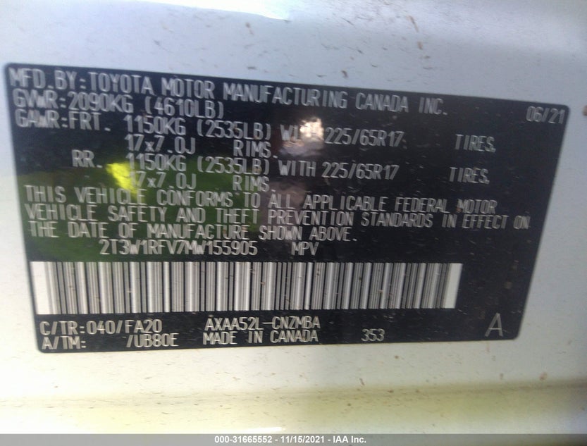 2T3W1RFV7MW155905