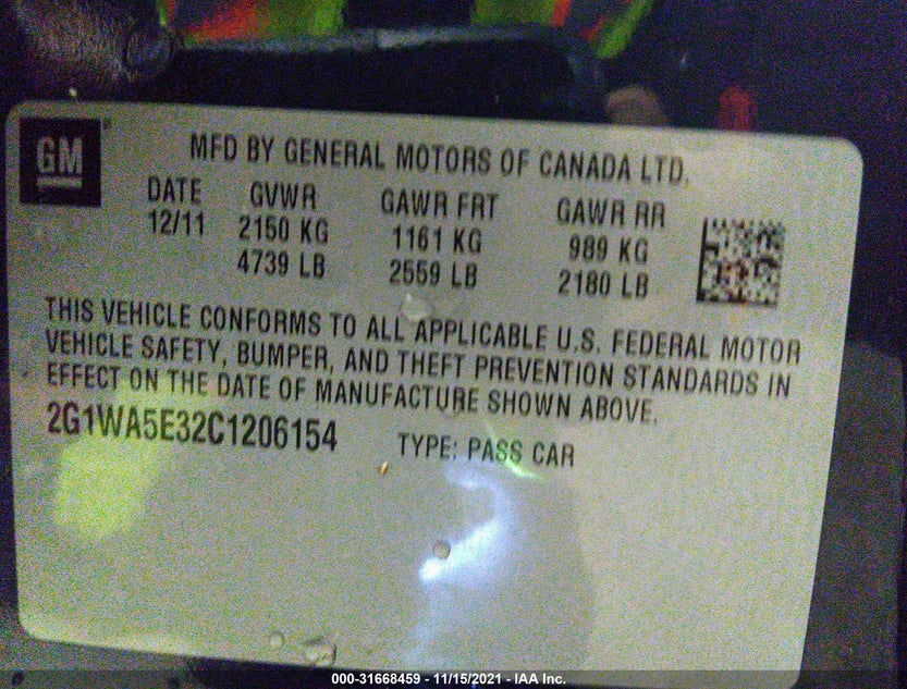 2G1WA5E32C1206154
