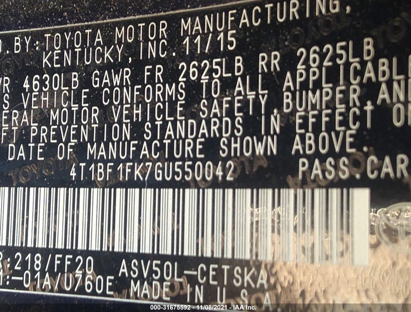 4T1BF1FK7GU550042