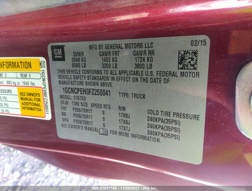1GCNCPEH0FZ250041
